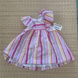Mayoral Pink and Yellow Striped Kids Dress
